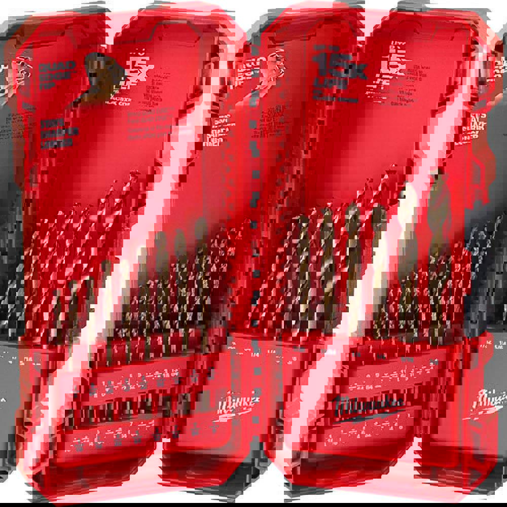 Drill Bit Set: Twist Drill Bits, 23 Pc, 135 &deg;, Cobalt